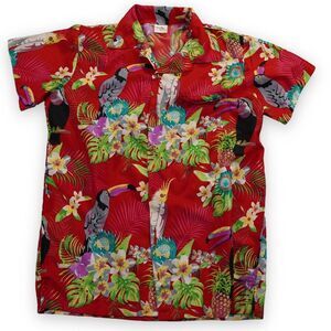 KING KAMEHA Hawaiian Shirt‎ Mens Medium Funky Casual Button Down Short Sleeve